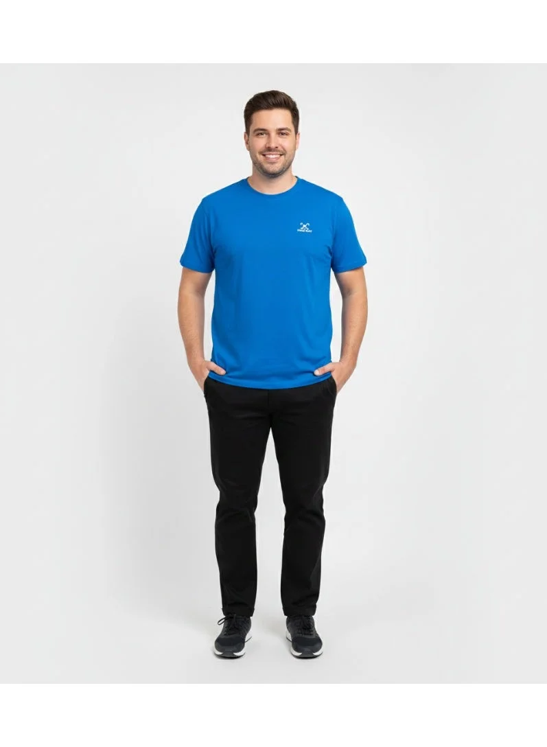 لعب البولو تيشيرت رجالي مطبوع أزرق